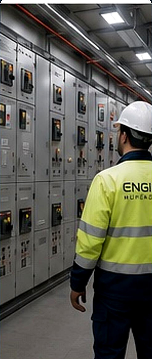 Enginer Mühendislik saha ekibi elektrik tesisatı uygulamasında